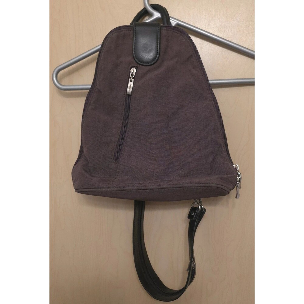 Baggallini Metro Backpack Sling Bag Water Resistant Brown Zipper Convertible